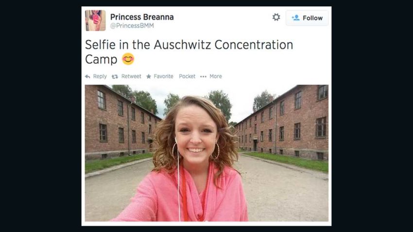 Selfie in the Auschwitz Concentration Camp