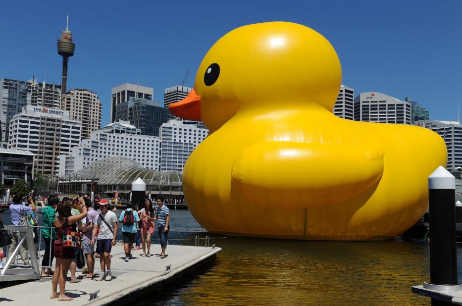 Hofman's giant inflatable duck has waded through urban waters including Hong Kong, Beijing, Kaohsiung, Sao Paulo, Sydney and Osaka.
