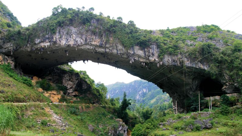 China's Fairy Bridge has <a href="index.php?page=&url=http%3A%2F%2Fwww.cnn.com%2F2014%2F04%2F15%2Ftravel%2Fworlds-longest-bridges%2F">the longest span of any natural bridge in the world.</a> 
