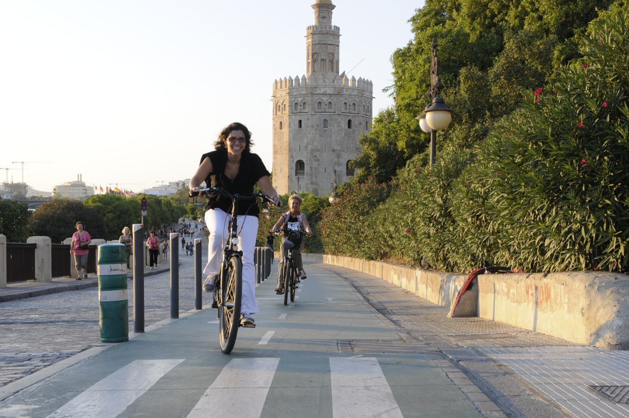 In six years, Seville's use of bikes shot from less than 1% to about 7%. The city's implementation of the rental-bike plan, Sevici, makes biking for locals and tourist simple.