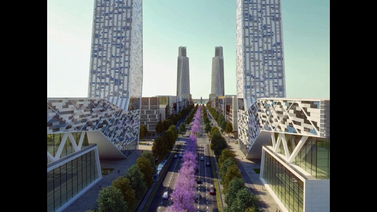 Qatar sees Lusail as a business and leisure center with a cluster of four commercial skyscrapers.