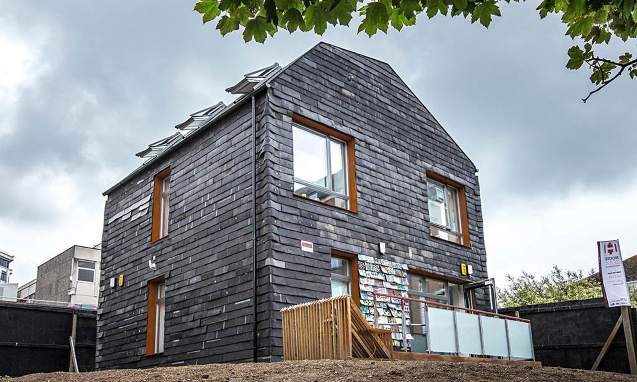 This 100% recycled residence in Brighton UK, uses thousands of toothbrushes.