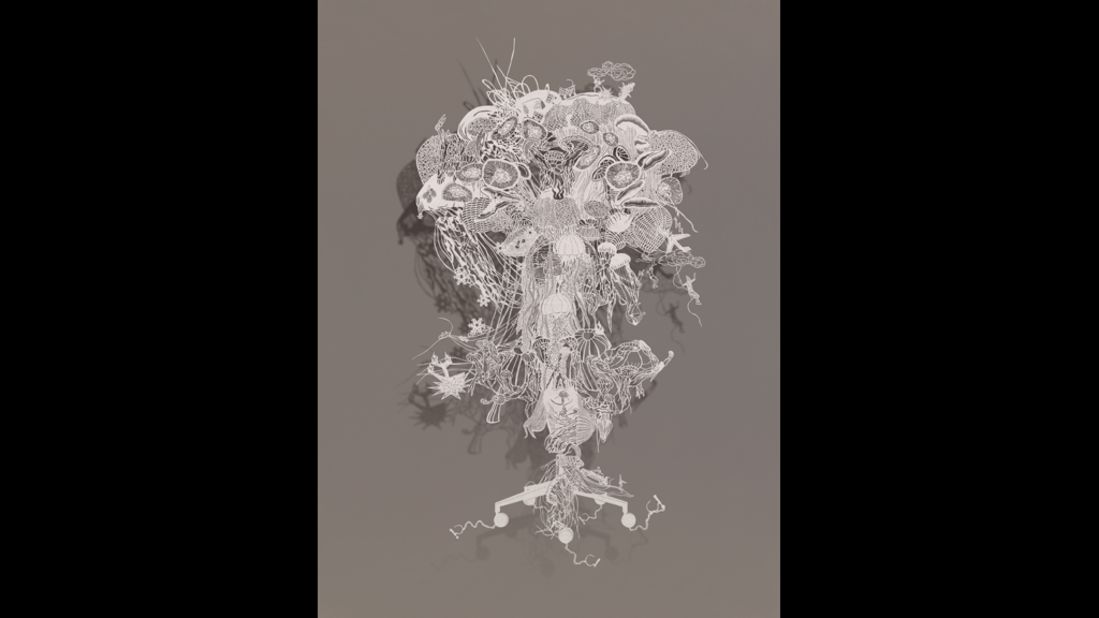 USA-based artist Bovey Lee makes all her work using nothing but a piece of paper and a knife. Atomic Jellyfish, pictured, took a staggering four months to produce.