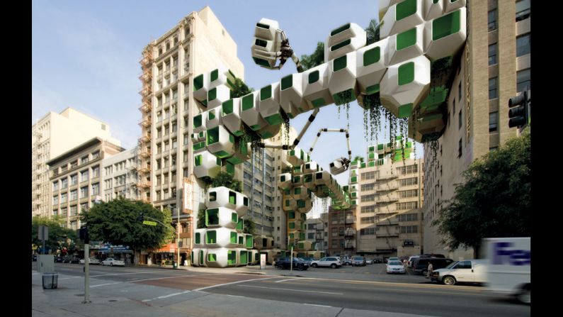 Will bacteria solve our world problems? Biodesign looks to be a key factor in reaching global sustainability. Architects Howeler + Yoon  and Squared Design Lab have imagined a future where derelict building will be covered in pods that grow biofuel algae.