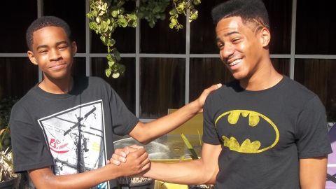 Isaiah Paysinger, 15, (right) with brother Zion, 14