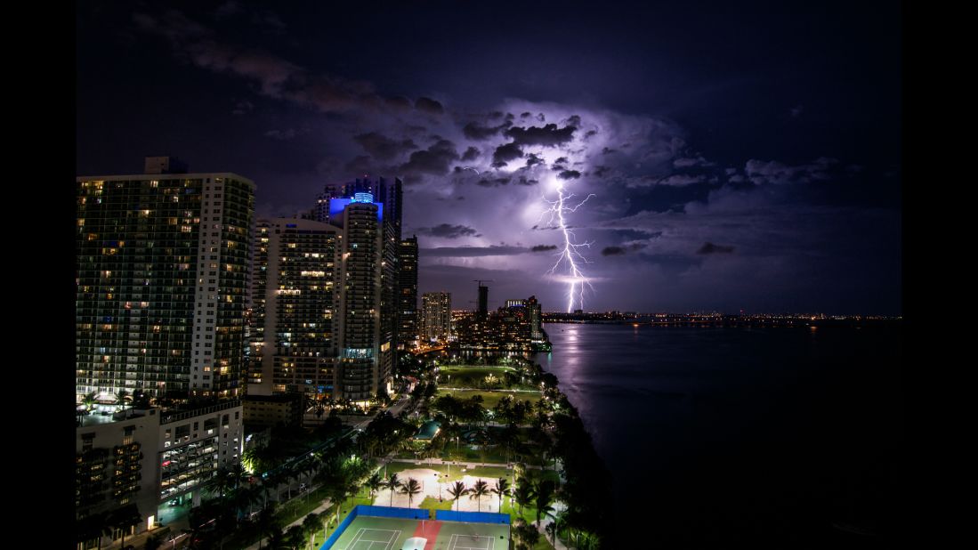 "I was really surprised I was able to capture a lightning strike like this," said <a href="http://ireport.cnn.com/docs/DOC-1149081">Madeline Belt</a>, who shot this photo off Biscayne Bay in Miami in June. The storm would later become Hurricane Arthur.