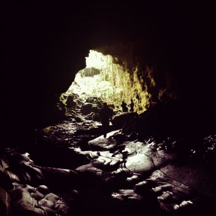 Hikers can explore the spellbinding lava tube of <a href="http://ireport.cnn.com/docs/DOC-1149171">kaumana cave</a>, which stretches about 25 miles. This volcanically formed cave is in <a href="http://www.hawaiiweb.com/kaumana-cave-hawaii-the-big-island.html" target="_blank" target="_blank">Kaumana Caves County Park</a> near Hilo on the Big Island.