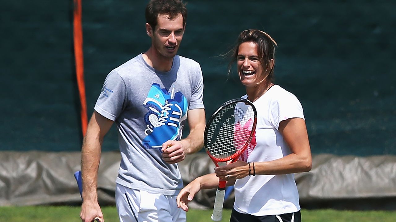 Murray with two-time grand slam champion Mauresmo