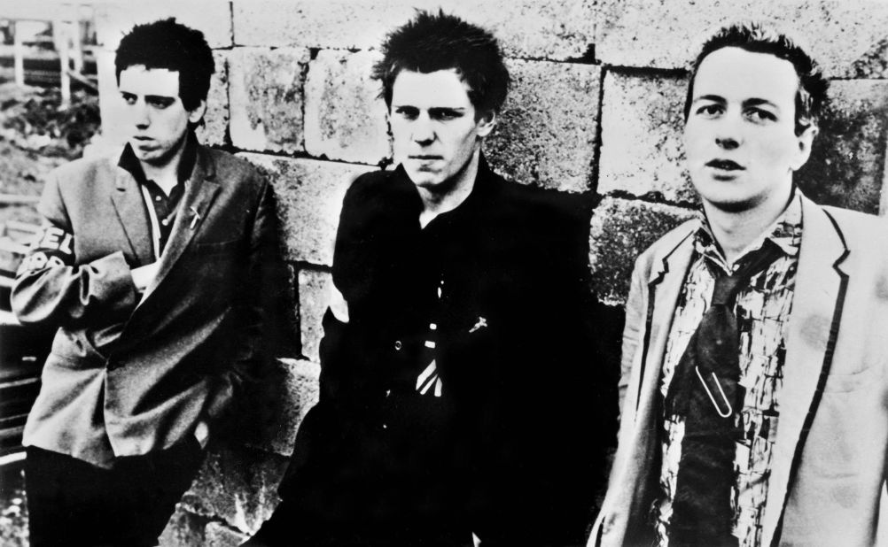"London Calling" - The Clash, Joe Strummer, right, with band members Mick Jones, left, and Paul Simonon pictured here in 1978, played a major role in the history of punk music: 
