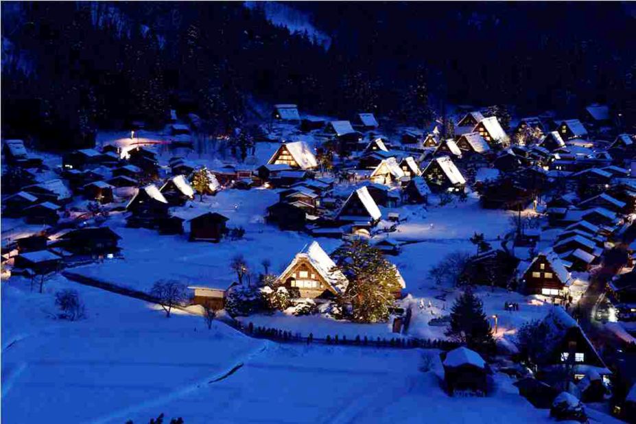 Located in the Japanese Alps, the once-isolated, rural mountain villages of Shirakawa-gō and Gokayama both sport a unique style of Japanese vernacular architecture known as Gasshō-zukuri -- distinct for their thatched, steeply slanting roofs resembling two hands in prayer.