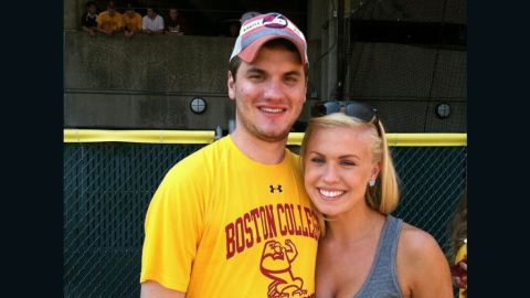 Gunnar Esiason with his sister Sydney at a Boston College football game tailgate.