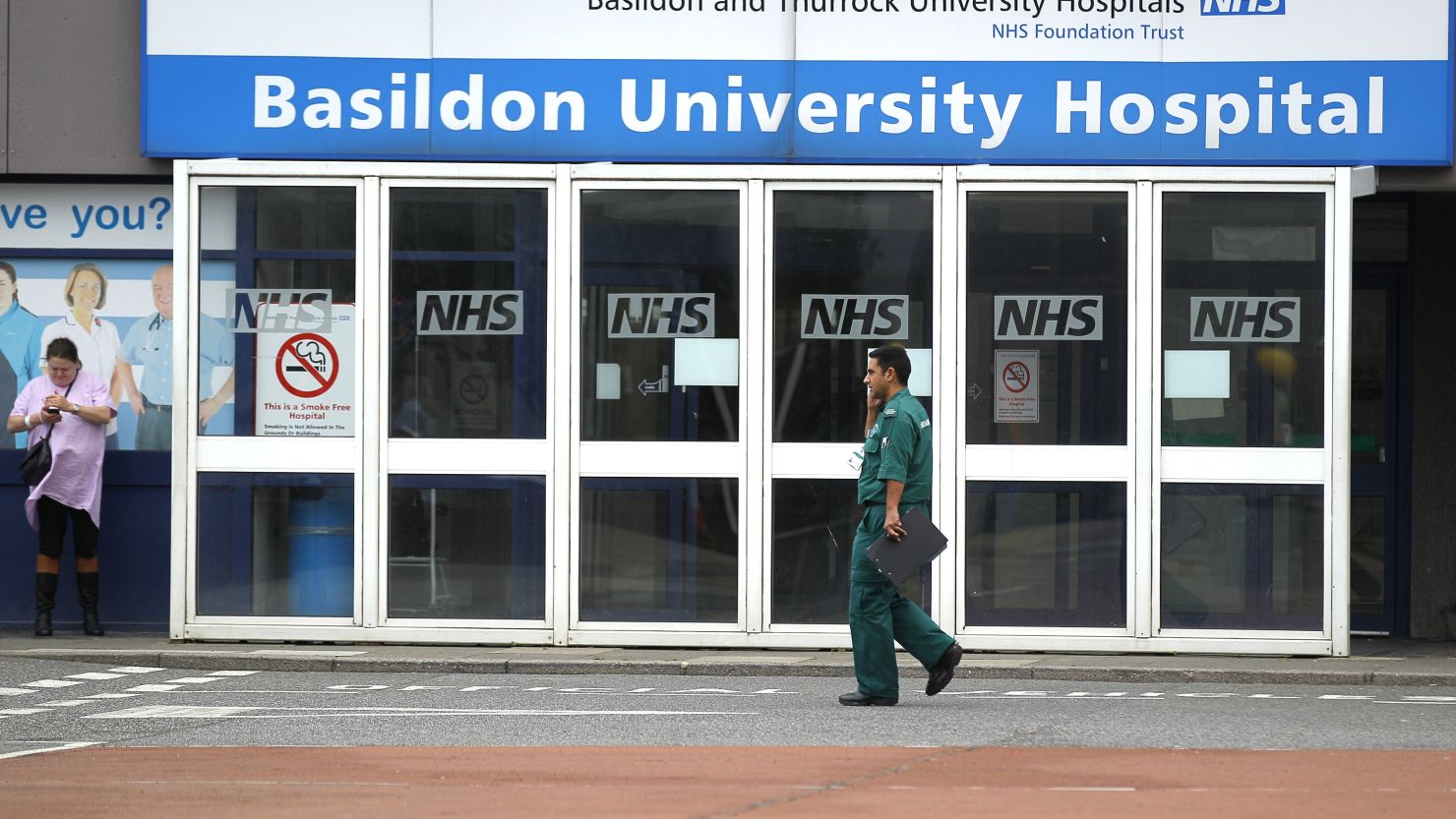 Some of those rescued from the shipping container were taken to Basildon University Hospital, east of London. 