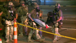 A protester is arrested in Ferguson, Missouri