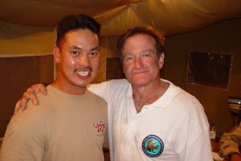 While stationed in Pakistan in 2002, "lifelong fan" <a href="http://ireport.cnn.com/docs/DOC-1161666">Del Dayrit</a> was thrilled to meet the comedic actor. Although they only spoke briefly, Dayrit said he could tell "how genuine and sincere [Williams] is as a human being."
