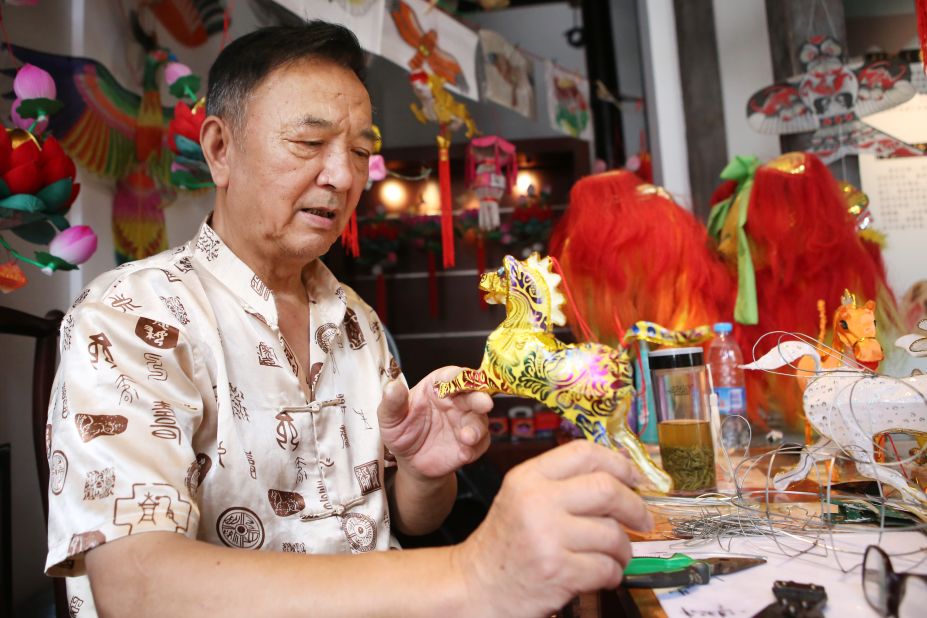 Every year, lantern master Cao Zhen-rong's studio is responsible for creating 10,000 lanterns for Nanjing's Lunar New Year celebrations and lantern festival.