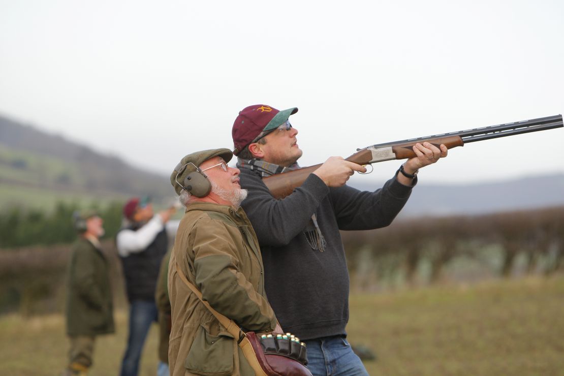 Keeping your eyes on the prize is the only way to hit that clay pigeon.