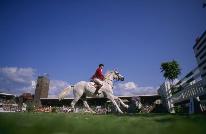 The first World Equestrian Games was staged in Sweden in 1990. Pictured is Britain's John Whitaker in the showjumping contest -- he won silver that year, while his younger brother Michael is in the British team for 2014.