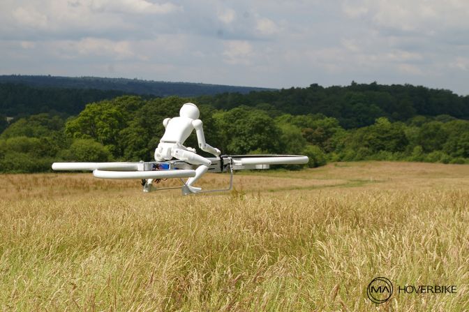 Malloy is not selling the bike (yet) but you can get your hands on these <a  target="_blank" target="_blank">one-third-size drones with robot passengers</a> now. 