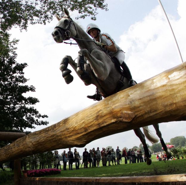Cross-country courses are designed to test stamina, nerve and split-second decision-making as eventing riders negotiate a series of jumps and hazards spread across a four-mile track.