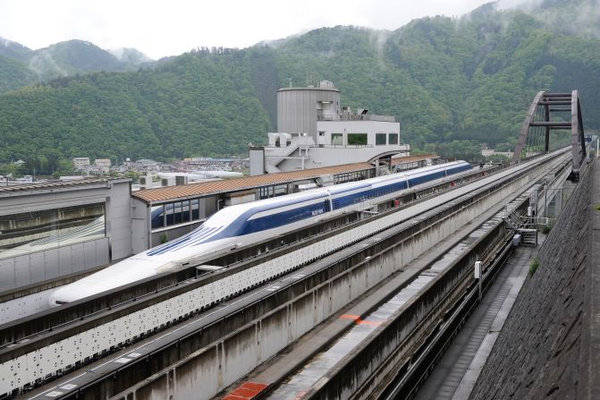 Floating (just slightly) above the rails of Japan's notoriously speedy train network, the <a href="https://www.trupilariante.com/2013/12/08/business/japan-on-the-road-maglev/">new L0 series magnetic levitation trains</a> don't need conventional wheels to reach speeds of over 500 km/h (310 mph).