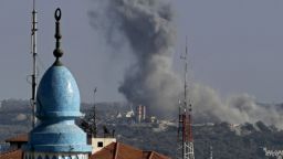 Smoke rises after an Israeli strike hit Gaza City on August 19, 2014.