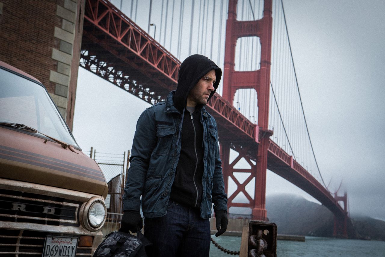 Paul Rudd stars as "Ant-Man," also known as Scott Lang, a superhero who can change his size. 