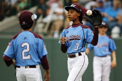 Davis is known for her 70-mph fastballs. She is one of two girls competing in this year's Little League World Series.