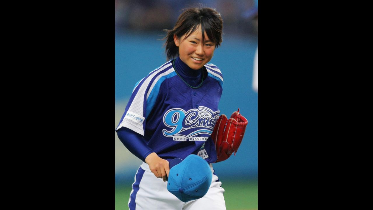 Eri Yoshida, then 17, became the first woman to play professional baseball with men in Japan when she pitched in an independent league game in 2009.