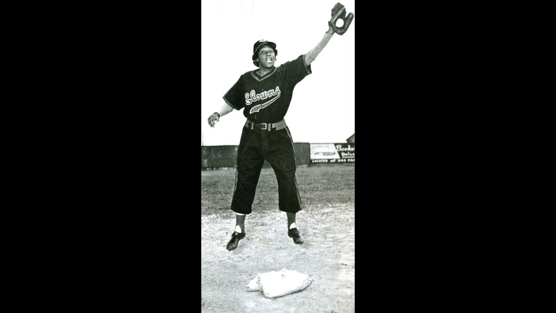 Toni Stone played shortstop for  the Indianapolis Clowns of the National Negro Leagues. Pictured here circa 1950, Stone is believed to be the first women to suit up regularly for a professional baseball team.