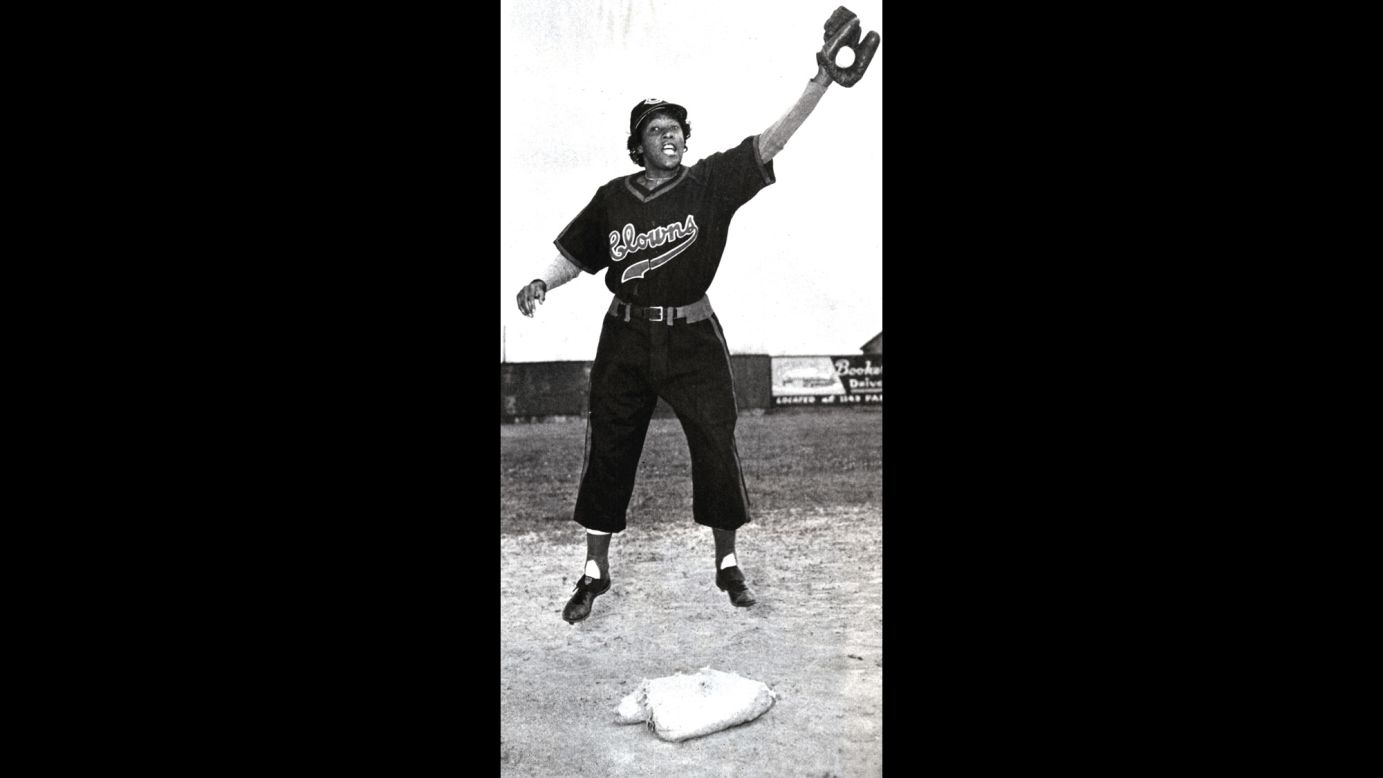 Toni Stone played shortstop for  the Indianapolis Clowns of the National Negro Leagues. Pictured here circa 1950, Stone is believed to be the first women to suit up regularly for a professional baseball team.