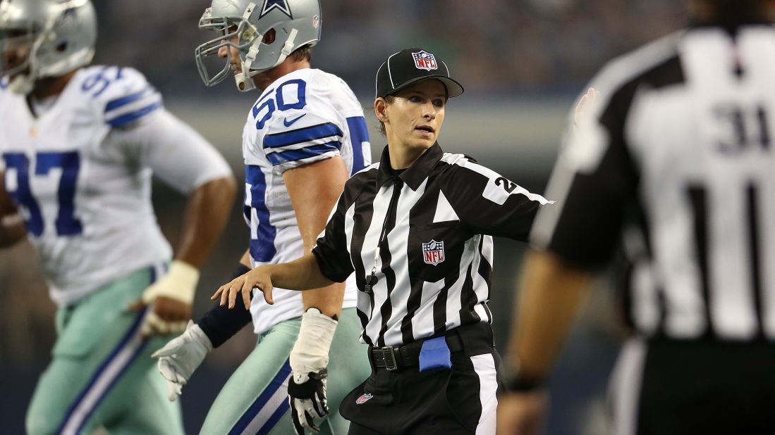 Shannon Eastin became first woman to officiate an NFL regular-season game in 2012.