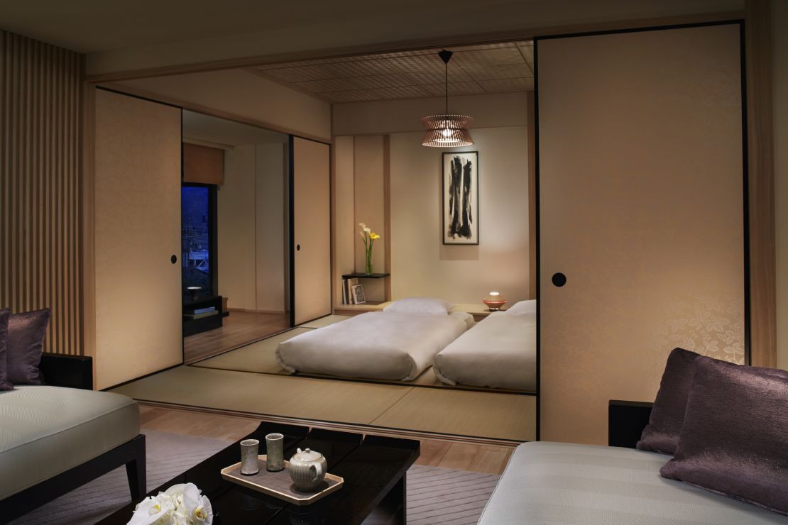 The Ritz-Carlton Kyoto's corner suite has its own tatami bedroom with futons, for those who want a real ryokan experience. 
