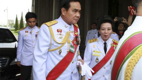 Thailand's new prime minister General Prayuth Chan-ocha arrives at the old Parliament building in Bangkok last month.