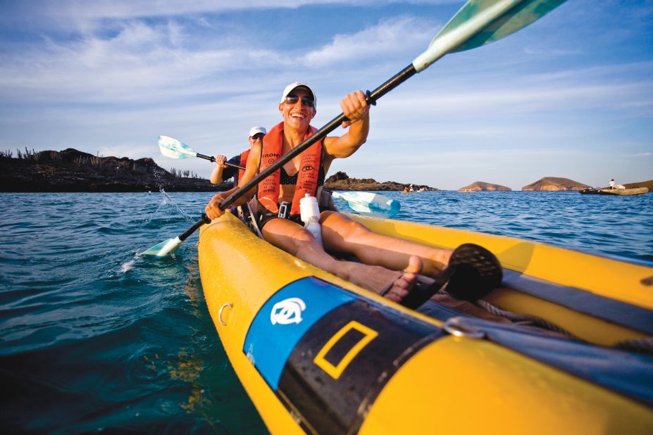 Kayaking is one way to connect with life above and below the waves while abroad the conservation-focused, naturalist-led Lindblad Expeditions-National Geographic Endeavour.