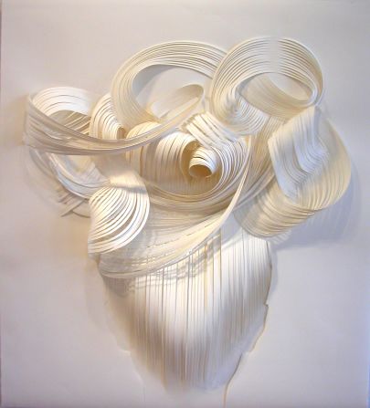 Cheong-ah aka 'papernoodle' uses multiple layers of creased and embossed paper to create quirky sculptures.