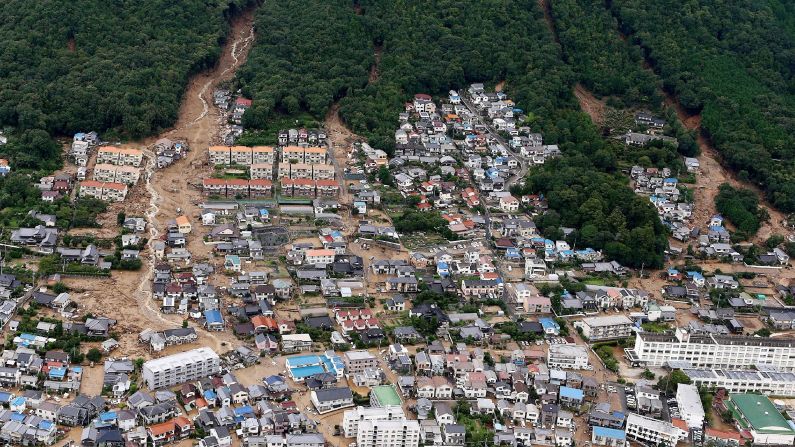 This aerial view shows the damage caused by a landslide after heavy rains hit the city of Hiroshima, Japan, on Wednesday, August 20. At least 39 people were killed, and authorities fear the number could be much higher because the landslides <a href="http://www.cnn.com/2014/08/20/asia/gallery/hiroshima-landslide/index.html">hit a crowded residential area.</a>