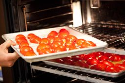 Oven roasted tomatoes are high in lycopene, an antioxident that may reduce risk for Alzheimer's and cancer.