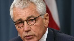 U.S. Secretary of Defense Chuck Hagel speaks to the media during a press briefing at the Pentagon August 21, 2014 in Arlington, Virginia. Secretary Hagel spoke about the terror group ISIS and the situation in Iraq.