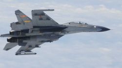 This picture taken and released by Japan's Defence Ministry on June 11, 2014 and received via Jiji Press shows one of two Chinese Su-27 fighter jets which flew "dangerously" close to two Japanese military planes over the East China Sea. Japan accused China of flying fighter jets "dangerously" close to two of its military planes over the East China Sea on June 11, as bilateral tensions simmer over the countries' territorial dispute. On June 12, Japan summoned the Chinese ambassador to complain about the fighter jets activities.    JAPAN OUT     AFP PHOTO/Defense Ministry via Jiji Press
--- EDITORS NOTE -- RESTRICTED TO EDITORIAL USE - MANDATORY CREDIT "AFP PHOTO / AFP PHOTO/Defense Ministry via Jiji Press"- NO MARKETING NO ADVERTISING CAMPAIGNS - DISTRIBUTED AS A SERVICE TO CLIENTSJIJI PRESS/AFP/Getty Images