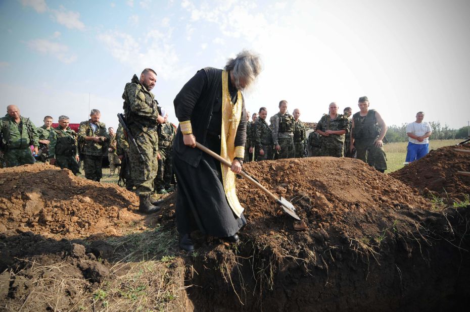 They came from a small village south of Donetsk near the front lines, their final resting place.