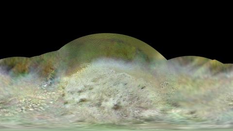 NASA released a global color map of Neptune's moon, Triton, to mark the 25th anniversary of Voyager's fly-by of the planet and its moon.