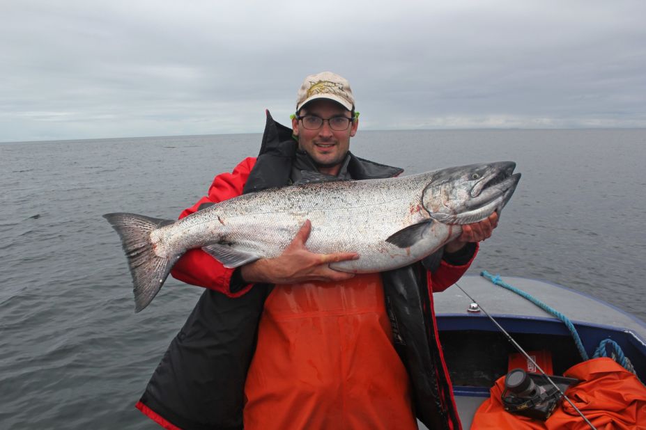 Chinook is the largest of the salmon species and can grow up to 90 pounds. The author took an hour to haul in this beauty in British Columbia's Inside Passage.