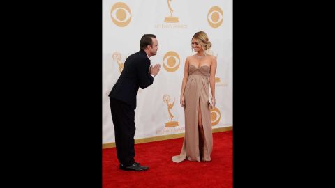 Aaron Paul may have been one of the big nominees at the 2013 Emmys, but he ceded his position in the spotlight to his other half, Lauren Parsekian.