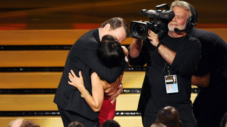 For Julia Louis-Dreyfus' third consecutive win for outstanding lead actress in a comedy series, the "Veep" actress didn't just receive an Emmy. She was also awarded an impromptu passionate kiss from Bryan Cranston as she took the stage to accept the award. "It was pretty good," Louis-Dreyfus later said backstage. "He went for it. He goes for it in everything he does."