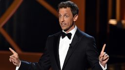 LOS ANGELES, CA - AUGUST 25:  Host Seth Meyers speaks onstage at the 66th Annual Primetime Emmy Awards held at Nokia Theatre L.A. Live on August 25, 2014 in Los Angeles, California.  (Photo by Kevin Winter/Getty Images)