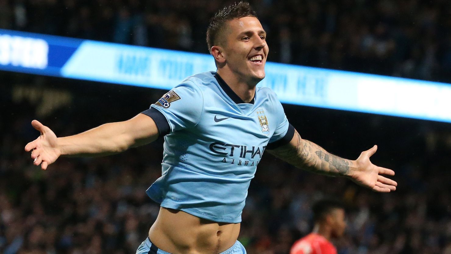 Stevan Jovetic scored twice for Manchester City in its 3-1 win over Liverpool. 