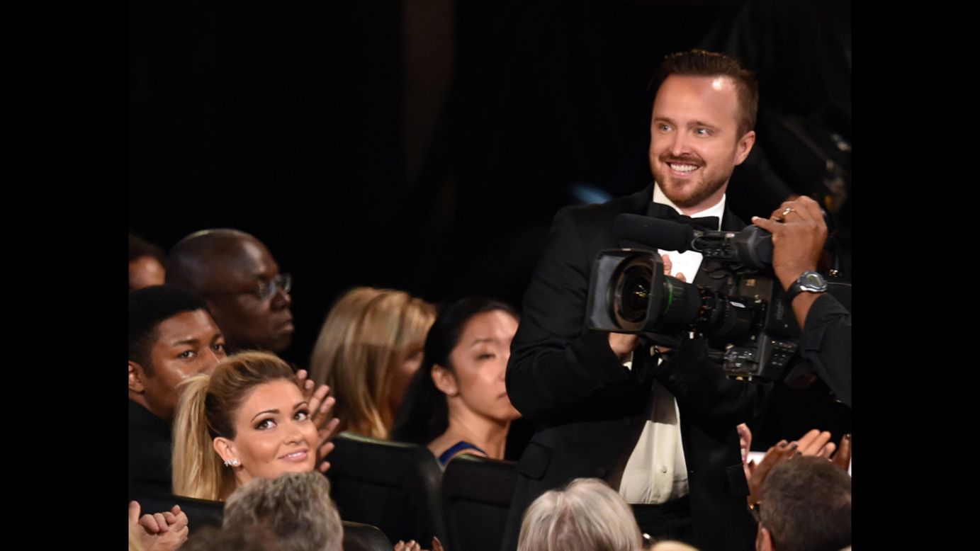 Aaron Paul was so thrilled with his best supporting actor in a drama win that he almost made himself sick. "Oh, wow, I feel like I'm going to throw up," the "Breaking Bad" star said. And because no Aaron Paul acceptance speech is complete without a shout-out to his spouse, Lauren Parsekian, the actor concluded, "to my wife, my God, thank you for marrying me."