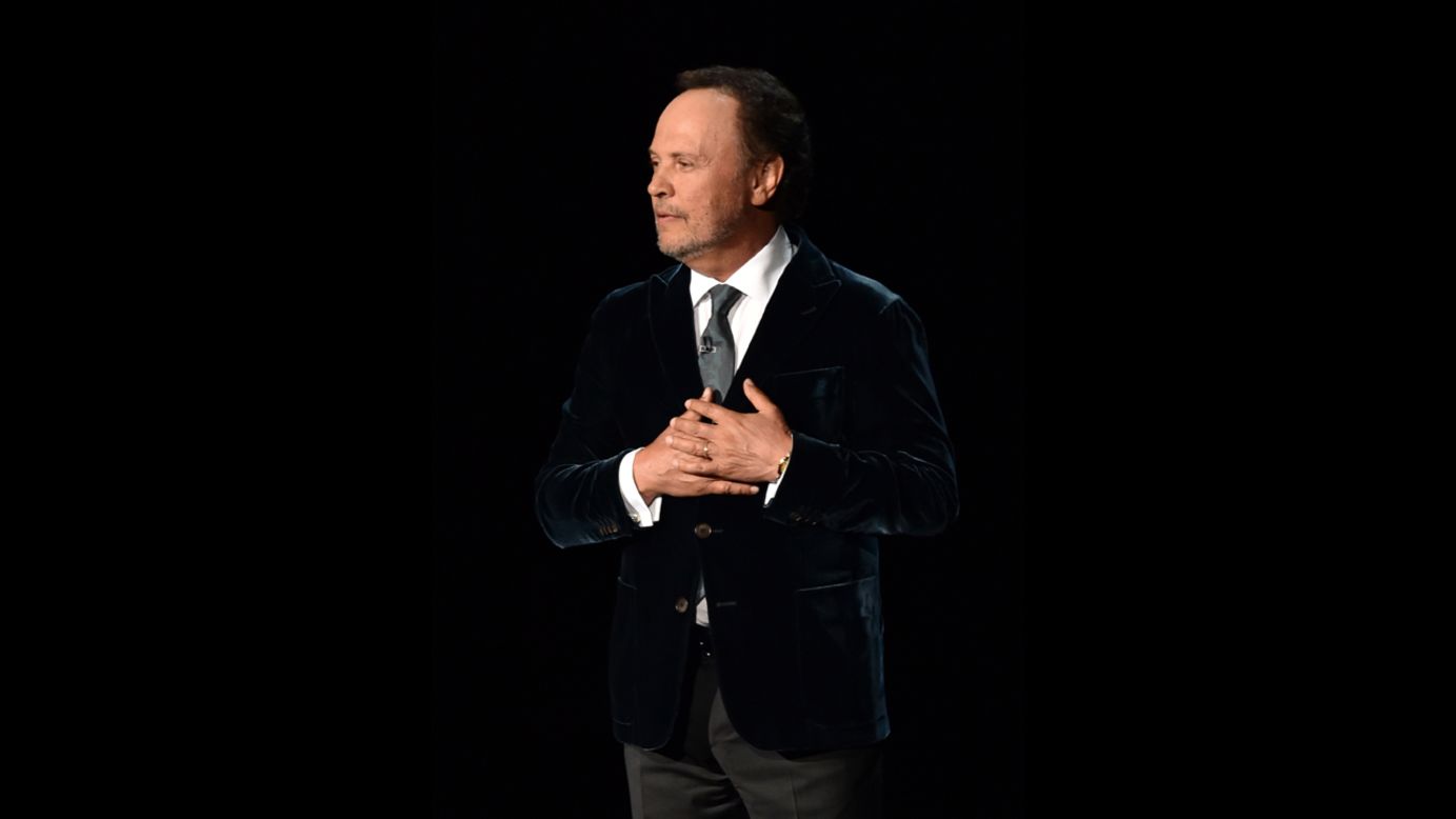 In one of the more somber moments of the night, Billy Crystal gave heartfelt tribute to Robin Williams. "He made us laugh. Hard. Every time you saw him," Crystal said. "The brilliance was astounding ... It's very hard to talk about him in the past because he was so present in all of our lives. For almost 40 years, he was the brightest star in the comedy galaxy." 