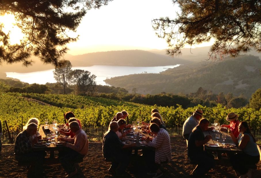 As well as offering the chance to taste 10 perfect wines (scoring 100 points according to Robert Parker) the Napa Valley Experience features a private party at Chappellet Winery overlooking the area. 