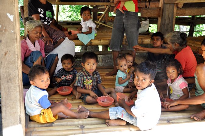 It's estimated half of the children on Sumba are malnourished -- livestock and food are often traded rather than given to children. Of 70 children registered at this malnutrition center, 32 were malnourished. Supported by the foundation, the center provides eggs, bean seeds, milk and rice porridge.